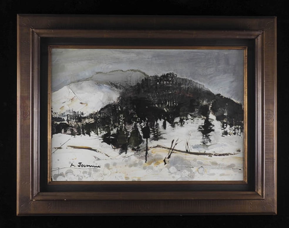 Michel Jouenne (1933-2021) Original Oil Painting "Neige" Snow Landscape Signed (1 of 9)