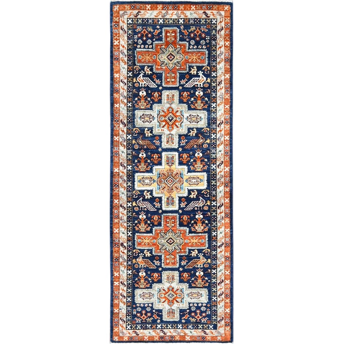 2'1"x5'10" Delft Blue Armenian Inspired WoolHand Knotted Oriental Rug (1 of 7)