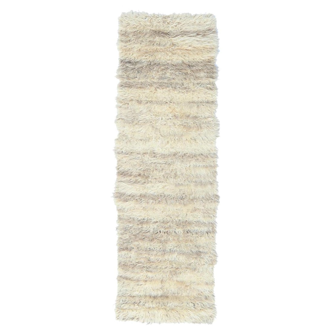 2'6"x8' Ivory Moroccan Berber Natural Wool Hand Knotted Runner Rug: 2'6"x8' Ivory Moroccan Berber Natural Wool Hand Knotted Runner Rug Natural beauty and craftsmanship come together in this stunning 2'6"x8' Ivory Moroccan Berber hand-knotted wool runner rug, featuring