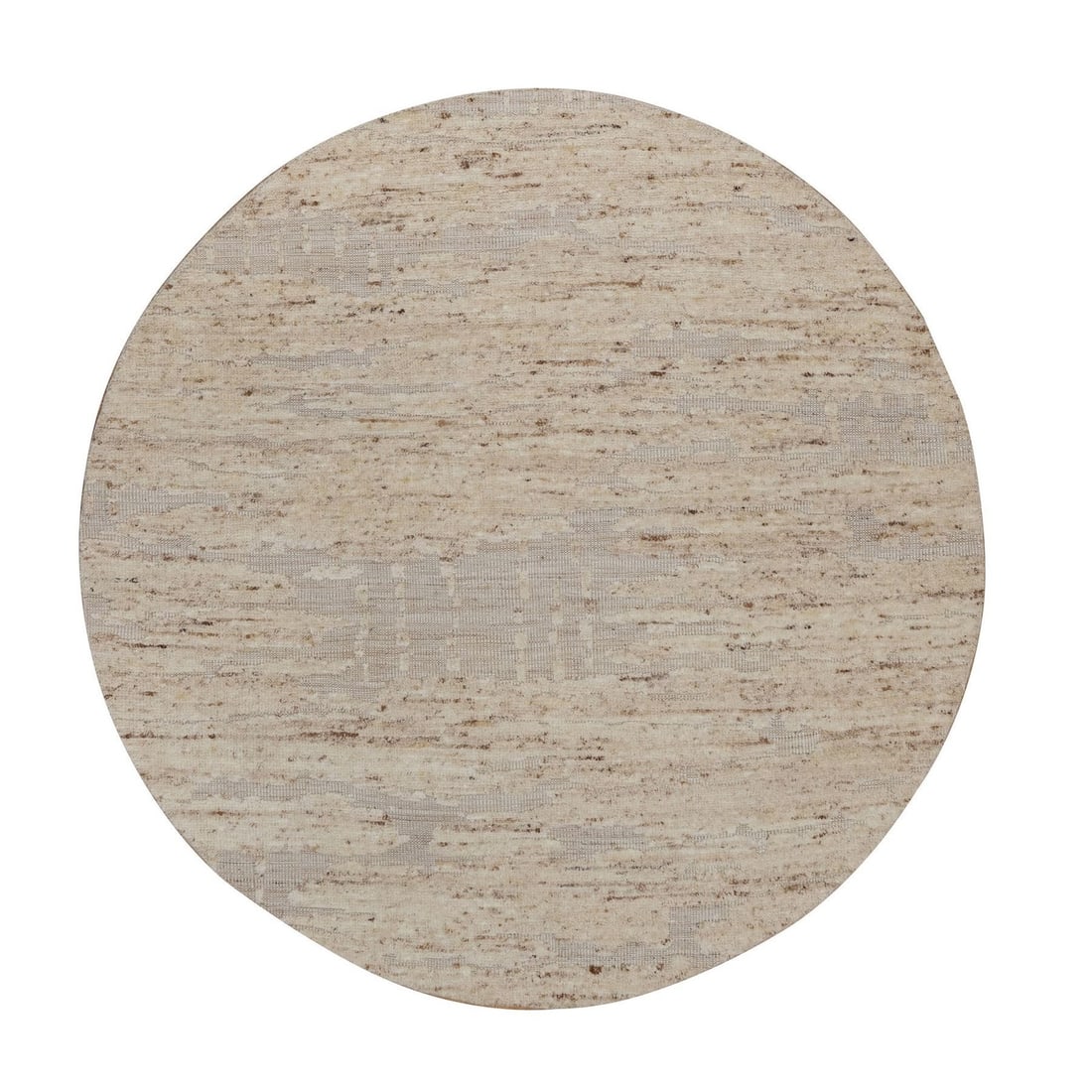 Ivory Modern Design Pure Wool Hand Knotted Round Textured: Ivory Modern Design Pure Wool Hand Knotted Round Textured The Ivory Modern Design Pure Wool Hand Knotted Round Textured rug boasts a stunning solid ivory field with a subtle texture, creating a sophis
