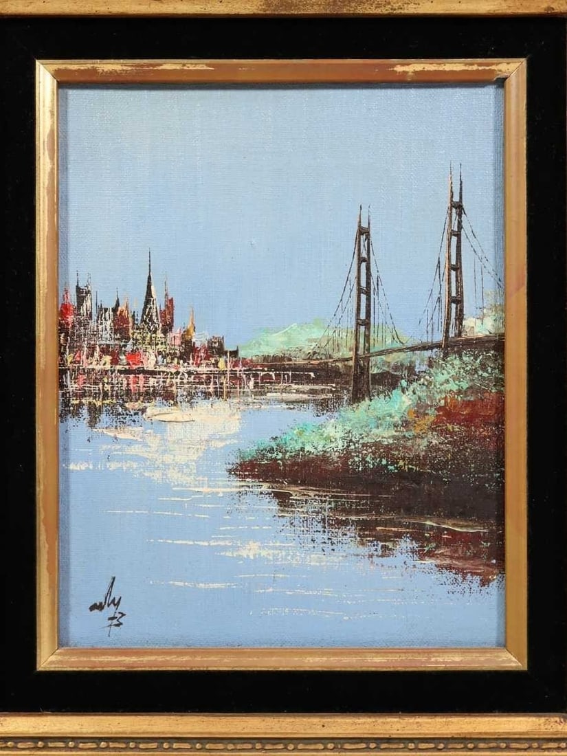 Ulysses La Rosa Golden Gate Bridge Oil Painting San Francisco Cityscape Framed: Ulysses La Rosa Golden Gate Bridge Oil Painting San Francisco Cityscape Framed Item Specifics: Unit Of Sale: Single Piece Artist: Ulysses La Rosa Signed By: Ulysses La Rosa Signed: Yes Size: Medium Ma