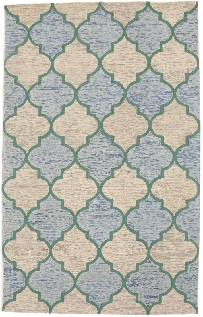 Hand-Tufted Multicolor Trellis Design Rug Contemporary Modern Wool Carpet 5X8 Ft Hand-Knotted: Hand-Tufted Multicolor Trellis Design Rug Contemporary Modern Wool Carpet 5X8 Ft Hand-Knotted Hand-tufted multicolor trellis design rug in wool, measuring 5'0 x 8'0, features a modern trellis pattern 