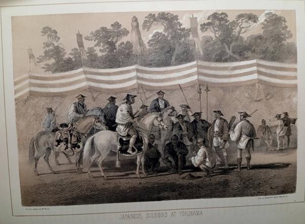 Antique 1856 Perry Expedition Lithograph Japanese Samurai Yokohama Print: Antique 1856 Perry Expedition Lithograph Japanese Samurai Yokohama Print Item Specifics: Artist: Wilhelm Heine / Eliphalet Brown Jr. Subject: Samurai Yokohama Perry Expedition Material: Paper Style: J