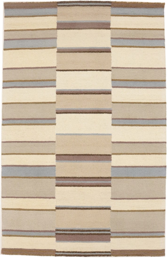 Hand-Tufted Multicolored 5X8 Stripes Rug Modern Wool Kids Room Carpet Hand-Knotted: Hand-Tufted Multicolored 5X8 Stripes Rug Modern Wool Kids Room Carpet Hand-Knotted Hand-tufted in modern wool, this 5'0 x 8'0 ft multicolored striped rug boasts a thick, high pile and a unique regiona
