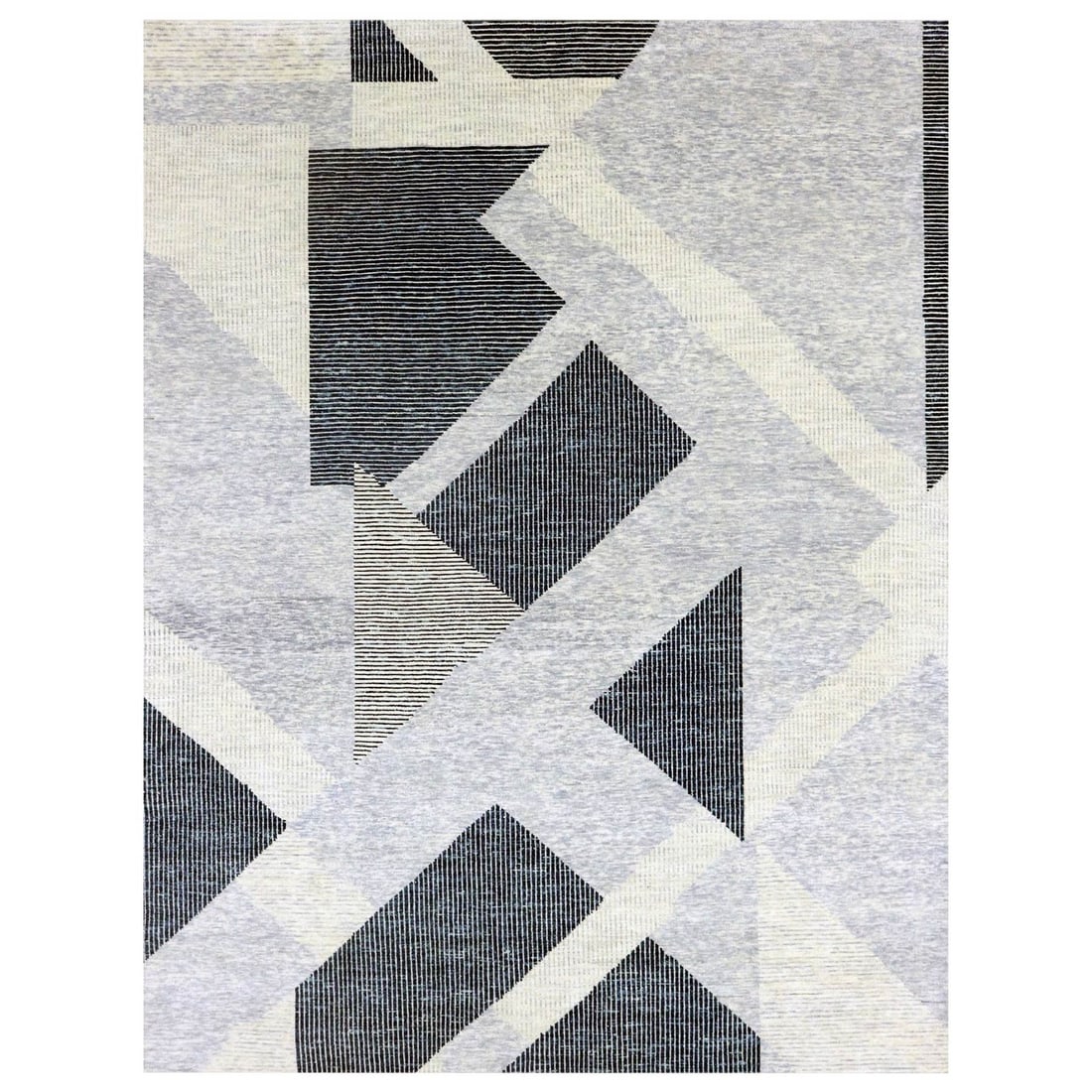 11'10"x15'2" Gray Art Deco Collection Wool Hand Knotted Oversized Rug: 11'10"x15'2" Gray Art Deco Collection Wool Hand Knotted Oversized Rug This 11'10"x15'2" Gray Art Deco Collection Wool Hand Knotted Oversized Rug boasts a rich, sophisticated design, crafted from 100% 