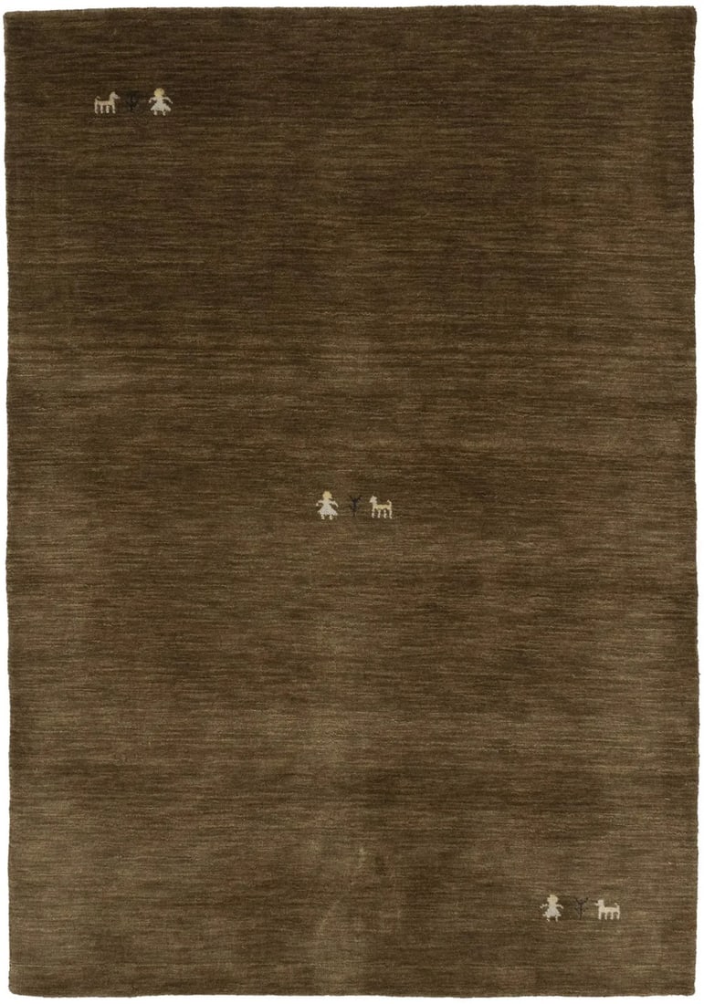 4X6 Ft Handmade Gabbeh Rug Brown Tribal Pictorial Design Carpet Kids' Room Decor Hand-Knotted: 4X6 Ft Handmade Gabbeh Rug Brown Tribal Pictorial Design Carpet Kids' Room Decor Hand-Knotted The 4X6 Ft Handmade Gabbeh Rug boasts a striking brown tribal pictorial design, perfectly capturing the es