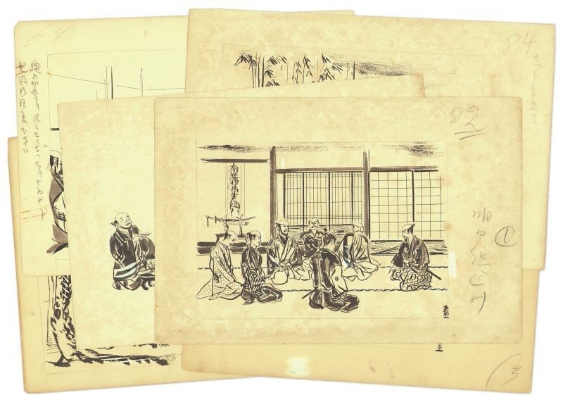 Shohachi Kimura 21 Original Illustration Sketches Fall of Osaka Castle: Shohachi Kimura 21 Original Illustration Sketches Fall of Osaka Castle Item Specifics: Artist: Shohachi Kimura Subject: Fall of Osaka Castle (Historical) Material: Paper and Ink Style: Japanese Year O