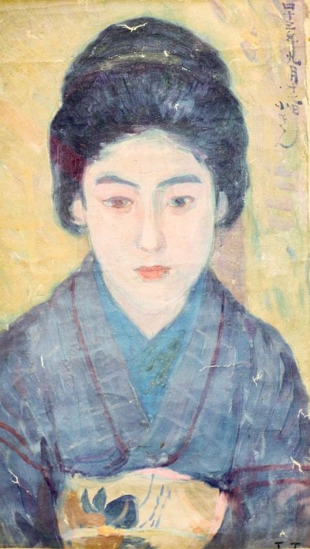 Zennosuke Tanaka Framed Art Kokin Japanese Modern Bijin Portrait Painting: Zennosuke Tanaka Framed Art Kokin Japanese Modern Bijin Portrait Painting Item Specifics: Artist: Zennosuke Tanaka Subject: Portrait of a Woman (Kokin) Material: Ink and Pigment on Paper Style: Japane