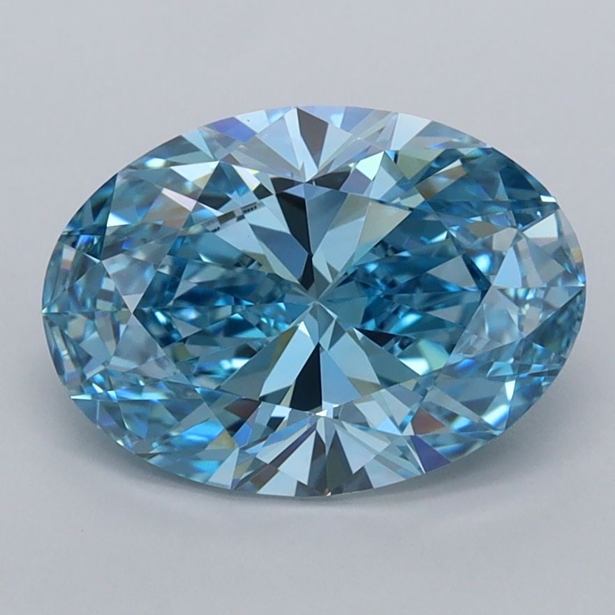 IGI Oval 2.29ct Fancy Vivid Blue VVS1 - Loose Lab Diamond: IGI Oval 2.29ct Fancy Vivid Blue VVS1 - Loose Lab Diamond Item Specifics: Source: This Is A Real Diamond Grown In A Lab Not Mined. Carat: 2.29 Cut: - Color: Fancy Vivid Blue Clarity: VVS1 Polish: EX S