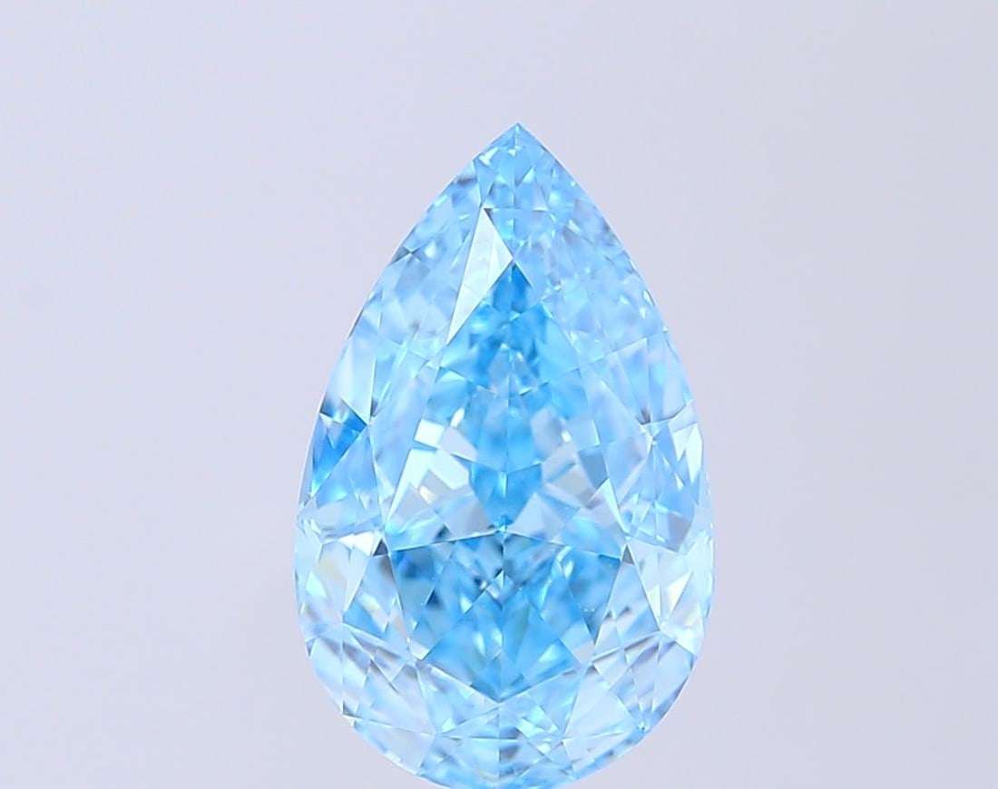 IGI Pear 4.11ct Fancy Vivid Blue VVS2 - Loose Lab Diamond: IGI Pear 4.11ct Fancy Vivid Blue VVS2 - Loose Lab Diamond Item Specifics: Source: This Is A Real Diamond Grown In A Lab Not Mined. Carat: 4.11 Cut: - Color: Fancy Vivid Blue Clarity: VVS2 Polish: EX S