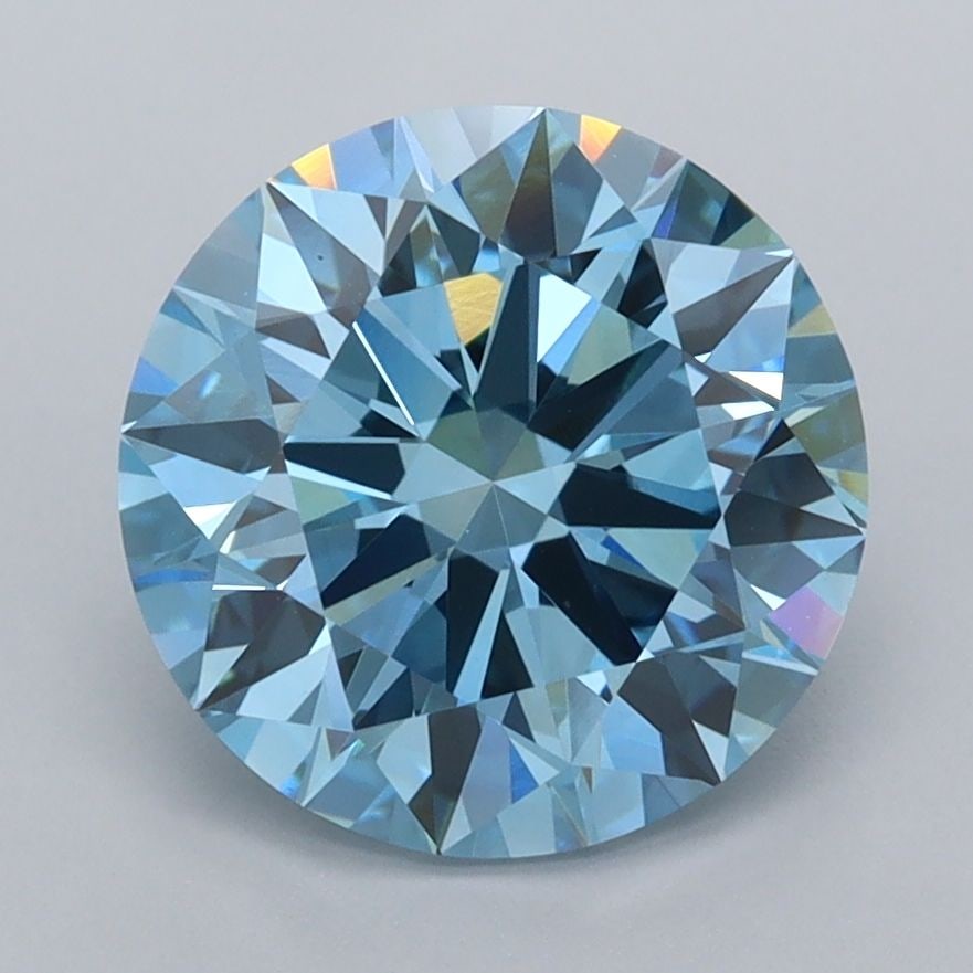 IGI Round 2.94ct Fancy Vivid Blue VVS2 - Ideal Loose Lab Diamond: IGI Round 2.94ct Fancy Vivid Blue VVS2 - Ideal Loose Lab Diamond Item Specifics: Source: This Is A Real Diamond Grown In A Lab Not Mined. Carat: 2.94 Cut: ID Color: Fancy Vivid Blue Clarity: VVS2 Poli