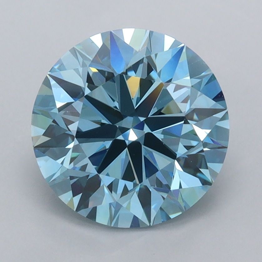 IGI Round 2.45ct Fancy Vivid Blue VVS2 - Ideal Loose Lab Diamond: IGI Round 2.45ct Fancy Vivid Blue VVS2 - Ideal Loose Lab Diamond Item Specifics: Source: This Is A Real Diamond Grown In A Lab Not Mined. Carat: 2.45 Cut: ID Color: Fancy Vivid Blue Clarity: VVS2 Poli