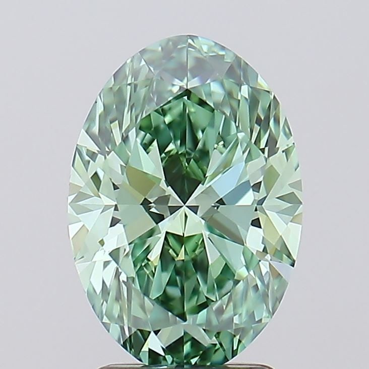 IGI Oval 2.56ct Fancy Vivid Green VVS1 - Loose Lab Diamond (1 of 1)
