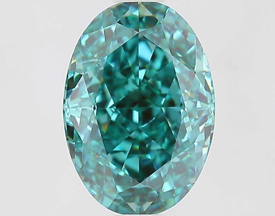 IGI Oval 2.02ct Fancy Vivid Blueish Green VVS2 - Loose Lab Diamond (1 of 1)