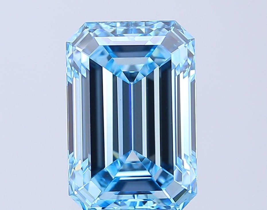IGI Emerald 5.08ct Fancy Vivid Blue VVS2 - Loose Lab Diamond: IGI Emerald 5.08ct Fancy Vivid Blue VVS2 - Loose Lab Diamond Item Specifics: Source: This Is A Real Diamond Grown In A Lab Not Mined. Carat: 5.08 Cut: - Color: Fancy Vivid Blue Clarity: VVS2 Polish: E