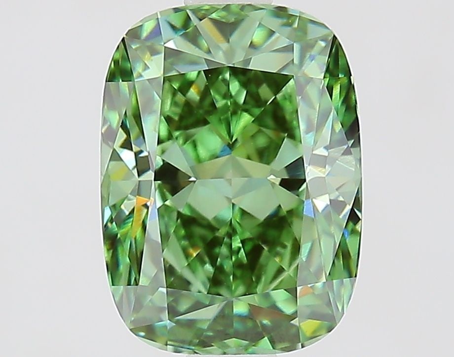 IGI Cushion Modified 1.9ct Fancy Vivid Green VVS2 - Loose Lab Diamond: IGI Cushion Modified 1.9ct Fancy Vivid Green VVS2 - Loose Lab Diamond Item Specifics: Source: This Is A Real Diamond Grown In A Lab Not Mined. Carat: 1.9 Cut: - Color: Fancy Vivid Green Clarity: VVS2 