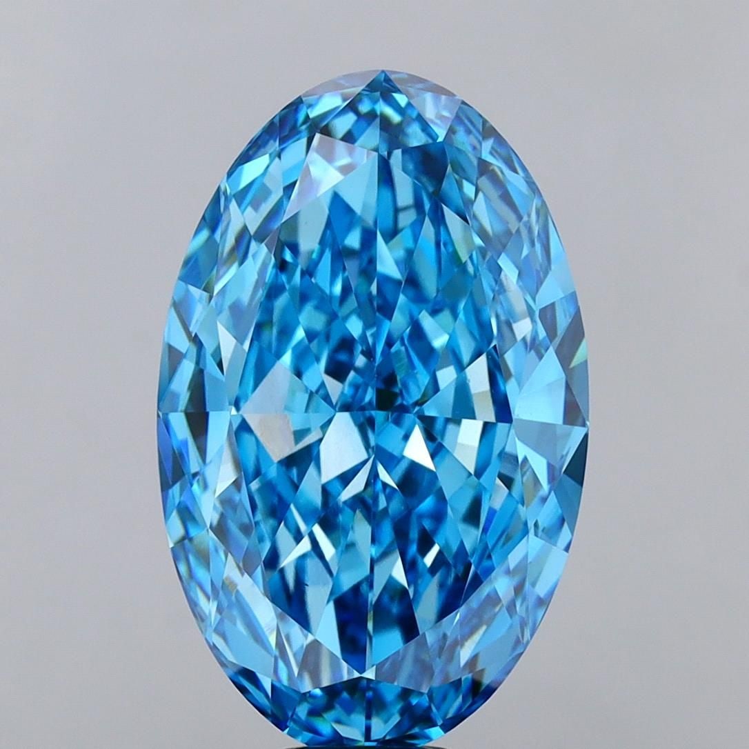 IGI Oval 15.04ct Fancy Vivid Blue VVS2 - Loose Lab Diamond: IGI Oval 15.04ct Fancy Vivid Blue VVS2 - Loose Lab Diamond Item Specifics: Source: This Is A Real Diamond Grown In A Lab Not Mined. Carat: 15.04 Cut: - Color: Fancy Vivid Blue Clarity: VVS2 Polish: EX