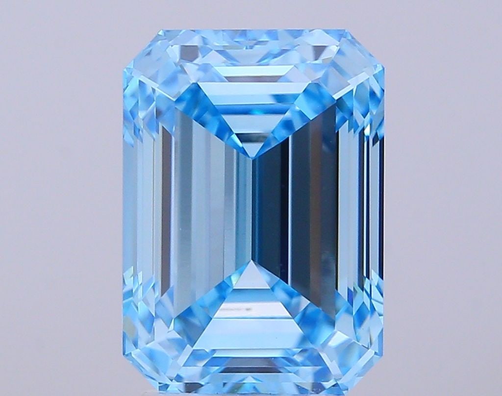 IGI Emerald 6.06ct Fancy Vivid Blue VVS2 - Loose Lab Diamond: IGI Emerald 6.06ct Fancy Vivid Blue VVS2 - Loose Lab Diamond Item Specifics: Source: This Is A Real Diamond Grown In A Lab Not Mined. Carat: 6.06 Cut: - Color: Fancy Vivid Blue Clarity: VVS2 Polish: E