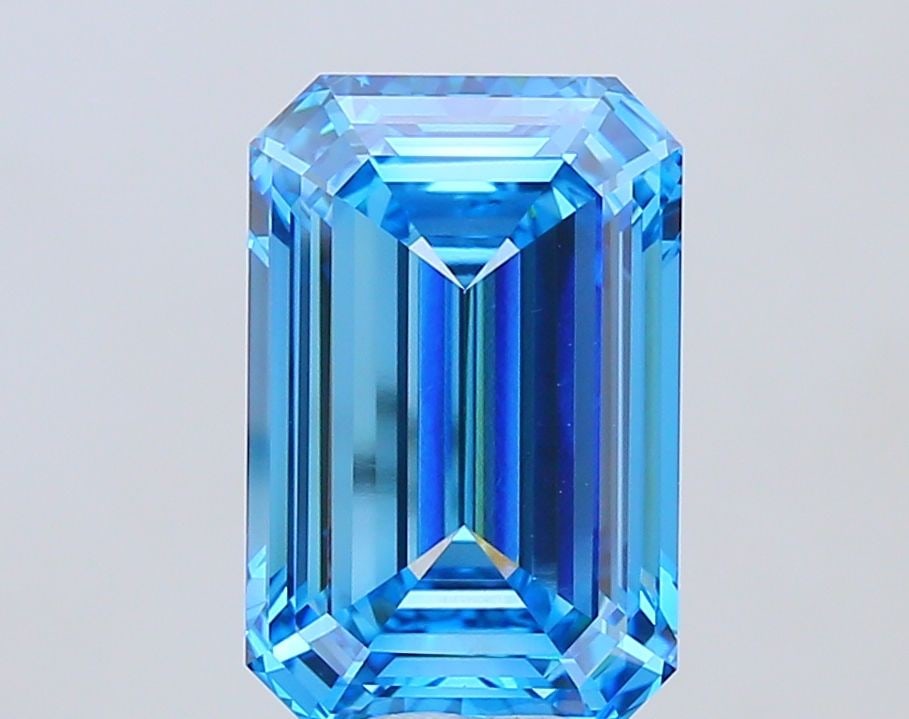 IGI Emerald 12.03ct Fancy Vivid Blue VVS2 - Loose Lab Diamond: IGI Emerald 12.03ct Fancy Vivid Blue VVS2 - Loose Lab Diamond Item Specifics: Source: This Is A Real Diamond Grown In A Lab Not Mined. Carat: 12.03 Cut: - Color: Fancy Vivid Blue Clarity: VVS2