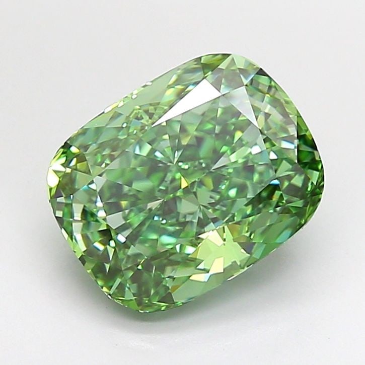 IGI Cushion Modified 4.22ct Fancy Vivid Green VVS1 - Loose Lab Diamond: IGI Cushion Modified 4.22ct Fancy Vivid Green VVS1 - Loose Lab Diamond Item Specifics: Source: This Is A Real Diamond Grown In A Lab Not Mined. Carat: 4.22 Cut: - Color: Fancy Vivid Green Clarity: VVS