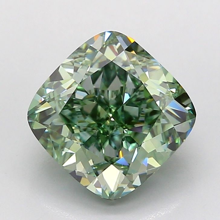 IGI Cushion Modified 2.93ct Fancy Vivid Green VVS2 - Loose Lab Diamond: IGI Cushion Modified 2.93ct Fancy Vivid Green VVS2 - Loose Lab Diamond Item Specifics: Source: This Is A Real Diamond Grown In A Lab Not Mined. Carat: 2.93 Cut: - Color: Fancy Vivid Green Clarity: VVS