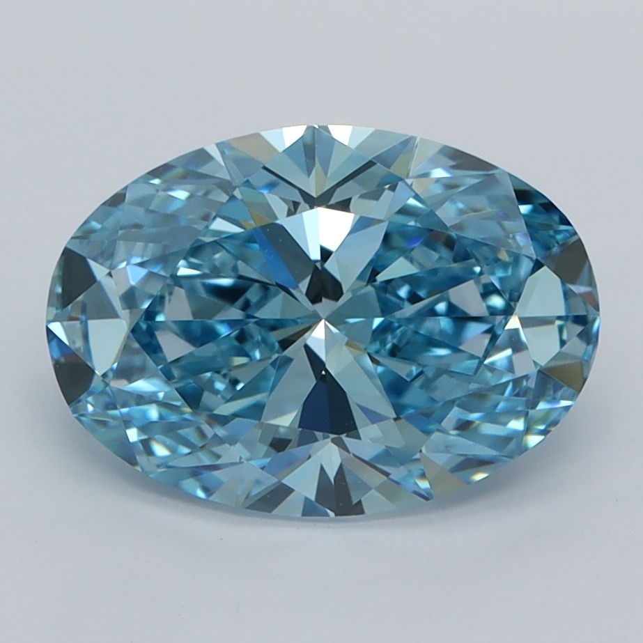 IGI Oval 2.55ct Fancy Vivid Blue VVS1 - Loose Lab Diamond: IGI Oval 2.55ct Fancy Vivid Blue VVS1 - Loose Lab Diamond Item Specifics: Source: This Is A Real Diamond Grown In A Lab Not Mined. Carat: 2.55 Cut: - Color: Fancy Vivid Blue Clarity: VVS1 Polish: EX S