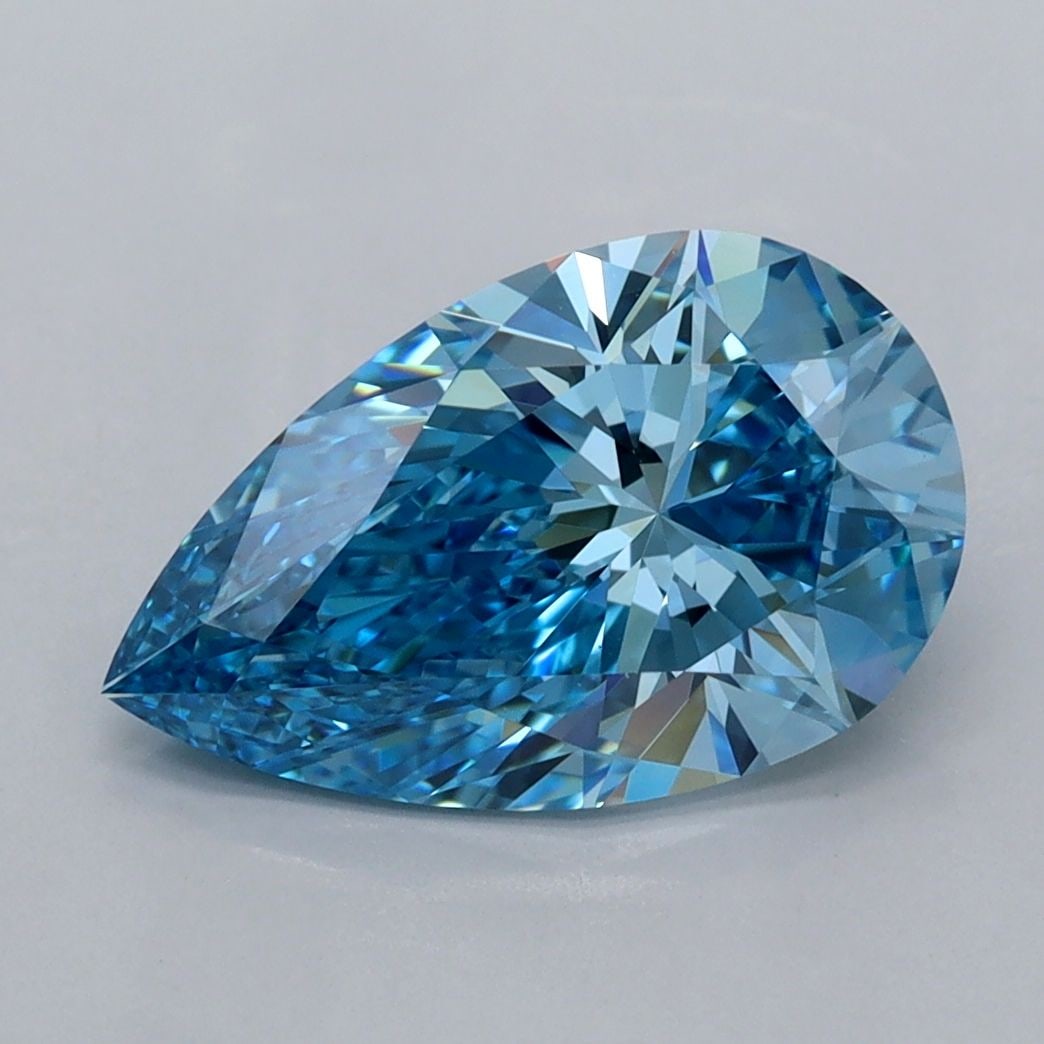 IGI Pear 2.5ct Fancy Vivid Blue VVS1 - Loose Lab Diamond: IGI Pear 2.5ct Fancy Vivid Blue VVS1 - Loose Lab Diamond Item Specifics: Source: This Is A Real Diamond Grown In A Lab Not Mined. Carat: 2.5 Cut: - Color: Fancy Vivid Blue Clarity: VVS1 Polish: EX