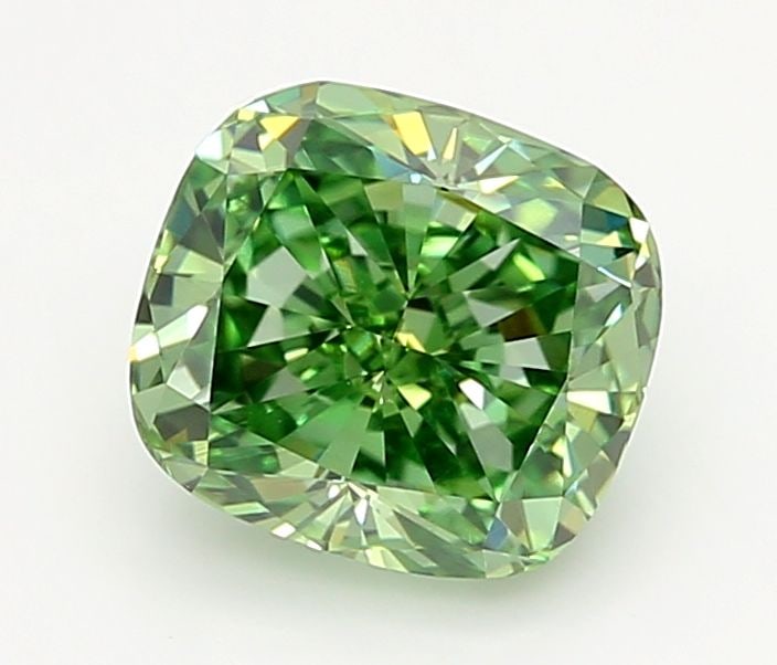 IGI Cushion Modified 1.08ct Fancy Vivid Green VVS2 - Loose Lab Diamond: IGI Cushion Modified 1.08ct Fancy Vivid Green VVS2 - Loose Lab Diamond Item Specifics: Source: This Is A Real Diamond Grown In A Lab Not Mined. Carat: 1.08 Cut: - Color: Fancy Vivid Green Clarity: VVS