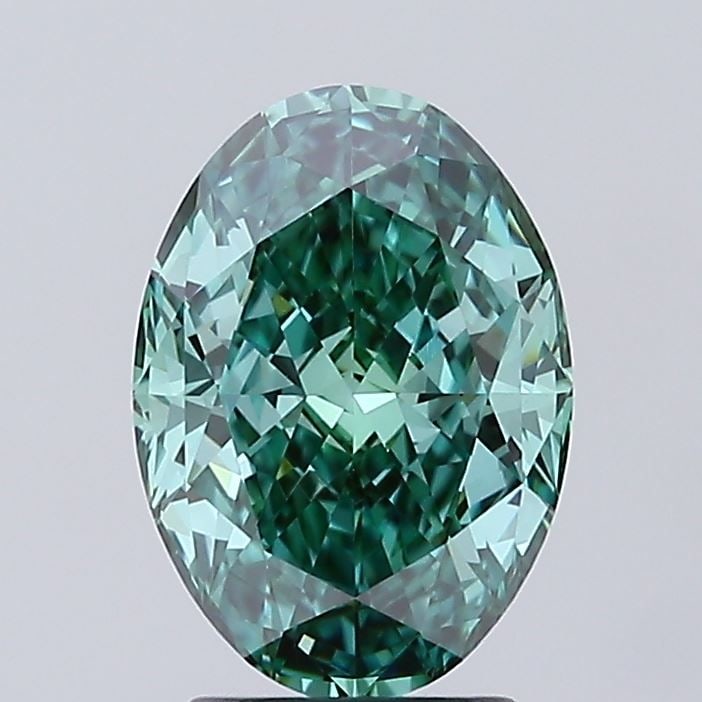 IGI Oval 2.56ct Fancy Vivid Green VVS2 - Loose Lab Diamond (1 of 1)