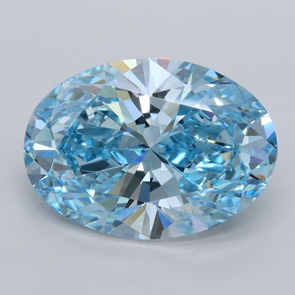 IGI Oval 2.92ct Fancy Vivid Blue VVS2 - Loose Lab Diamond: IGI Oval 2.92ct Fancy Vivid Blue VVS2 - Loose Lab Diamond Item Specifics: Source: This Is A Real Diamond Grown In A Lab Not Mined. Carat: 2.92 Cut: - Color: Fancy Vivid Blue Clarity: VVS2 Polish: EX S