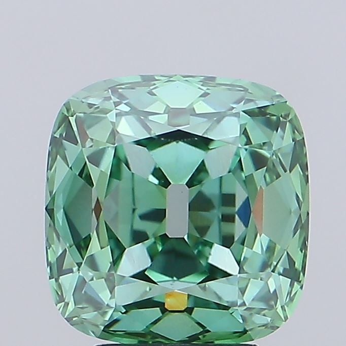 IGI Cushion Modified 5.31ct Fancy Vivid Green VVS2 - Loose Lab Diamond: IGI Cushion Modified 5.31ct Fancy Vivid Green VVS2 - Loose Lab Diamond Item Specifics: Source: This Is A Real Diamond Grown In A Lab Not Mined. Carat: 5.31 Cut: - Color: Fancy Vivid Green Clarity: VVS