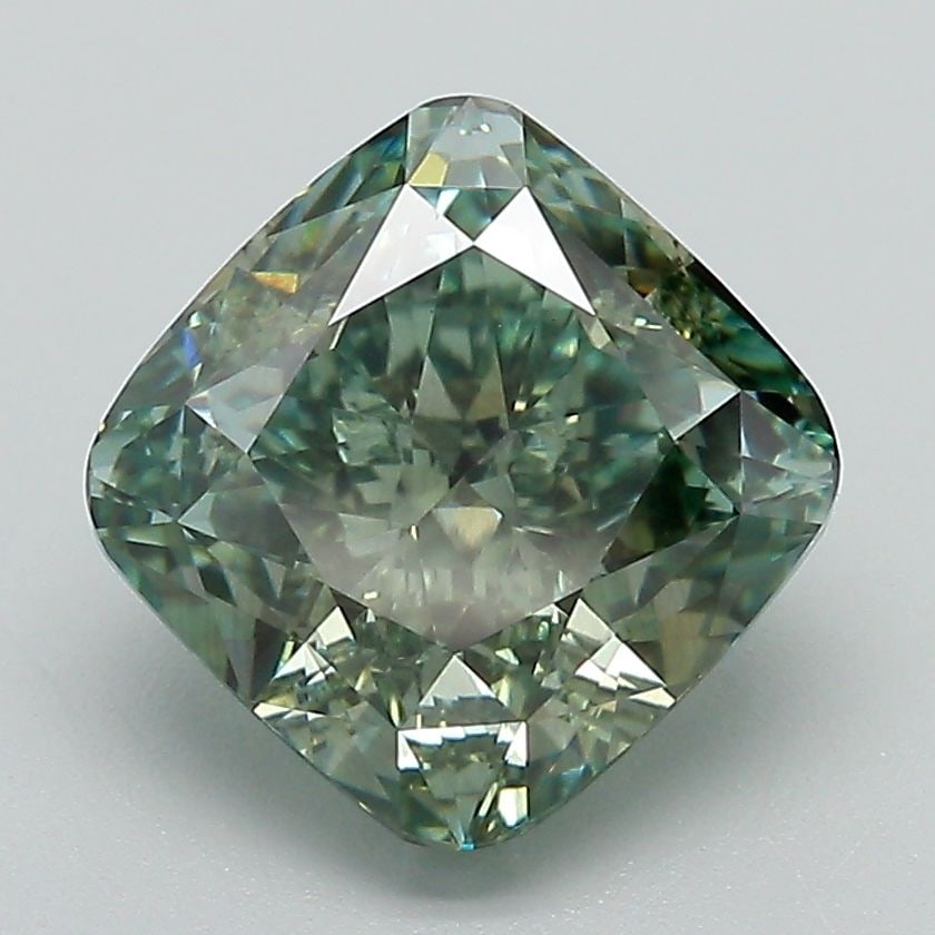 IGI Cushion Modified 3.19ct Fancy Vivid Green VVS2 - Loose Lab Diamond: IGI Cushion Modified 3.19ct Fancy Vivid Green VVS2 - Loose Lab Diamond Item Specifics: Source: This Is A Real Diamond Grown In A Lab Not Mined. Carat: 3.19 Cut: - Color: Fancy Vivid Green Clarity: VVS