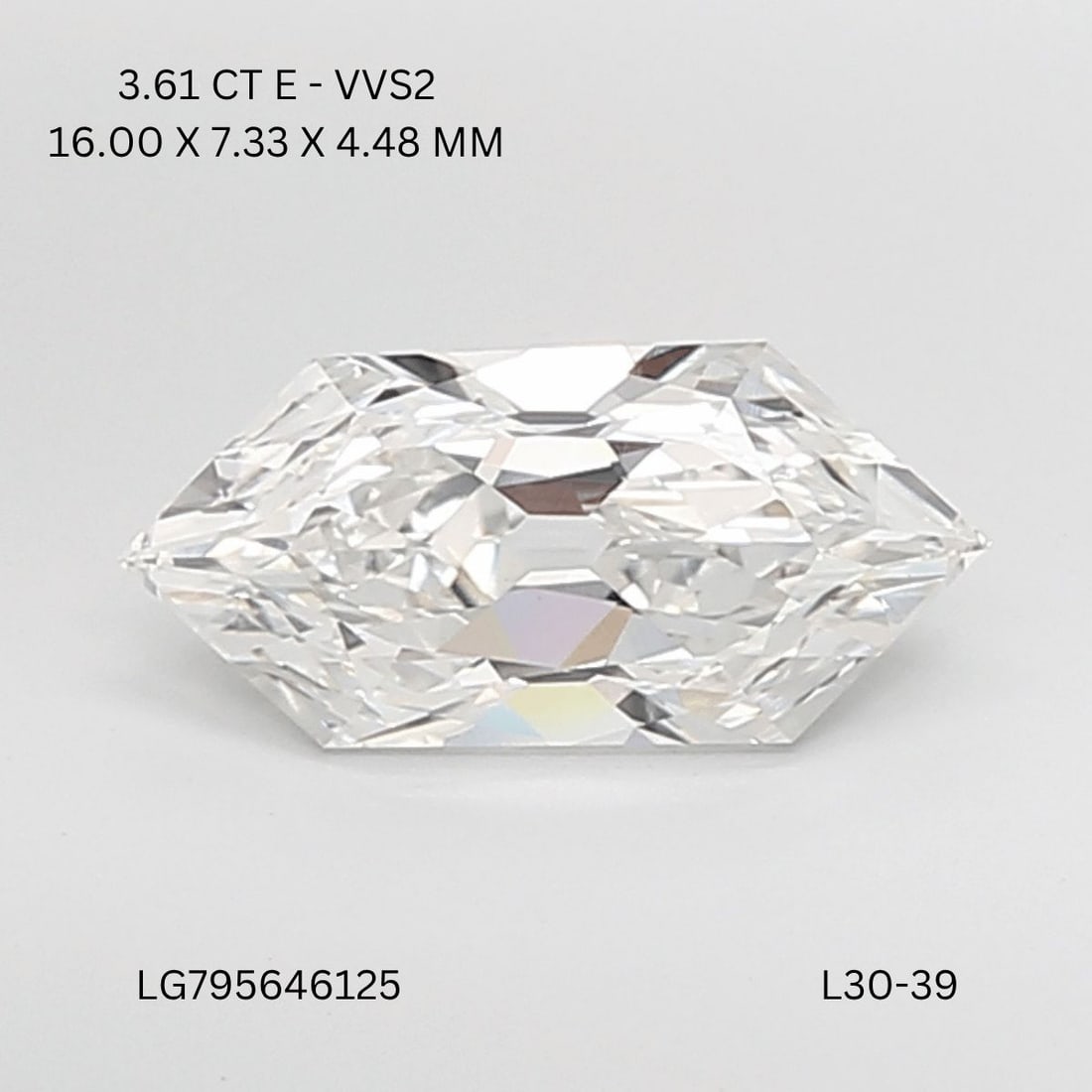 IGI Hexagonal 3.61ct E VVS2 - Loose Lab Diamond (1 of 1)
