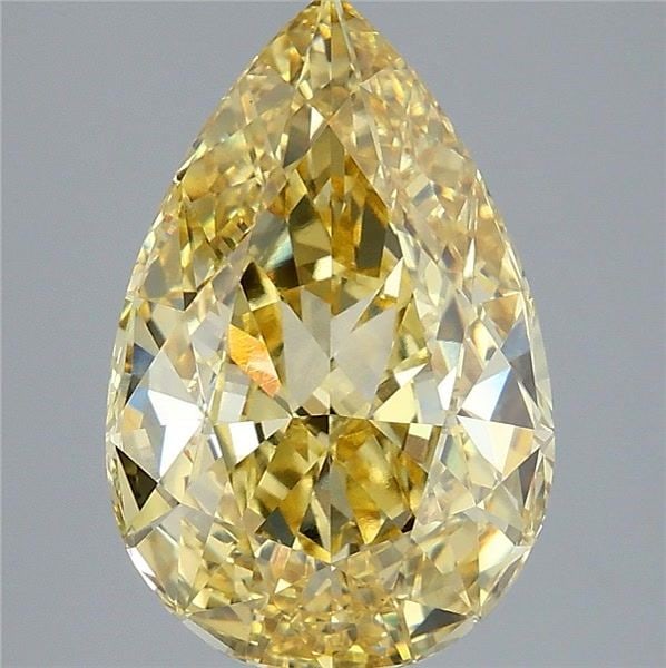 IGI Pear 5.08ct Fancy Intense Yellow VVS2 - Loose Lab Diamond (1 of 1)