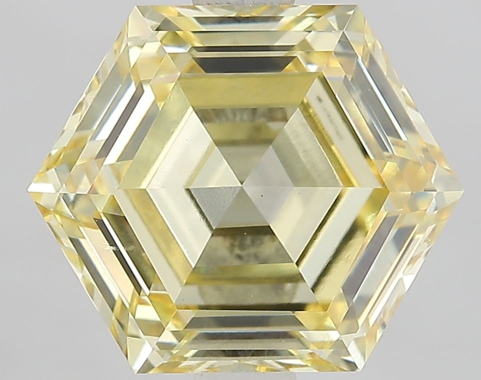 IGI Hexagonal 2.55ct Fancy Yellow VVS2 - Loose Lab Diamond: IGI Hexagonal 2.55ct Fancy Yellow VVS2 - Loose Lab Diamond Item Specifics: Source: This Is A Real Diamond Grown In A Lab Not Mined. Carat: 2.55 Cut: - Color: Fancy Yellow Clarity: VVS2 Polish: EX