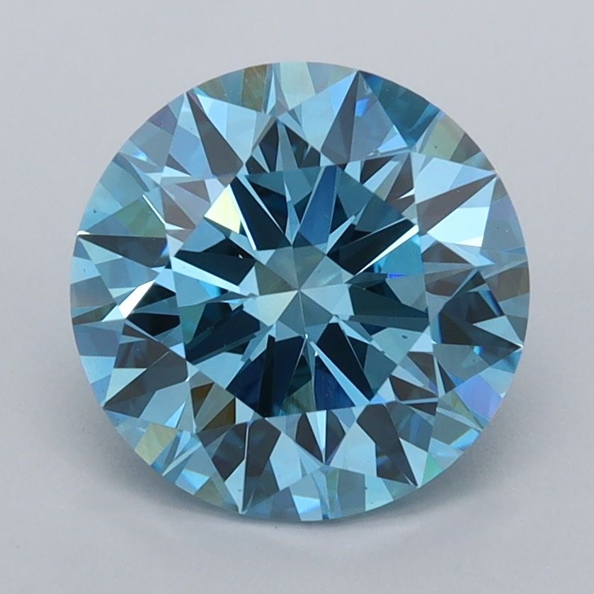 IGI Round 2.51ct Fancy Vivid Blue VVS2 - Ideal Loose Lab Diamond: IGI Round 2.51ct Fancy Vivid Blue VVS2 - Ideal Loose Lab Diamond Item Specifics: Source: This Is A Real Diamond Grown In A Lab Not Mined. Carat: 2.51 Cut: ID Color: Fancy Vivid Blue Clarity: VVS2 Poli