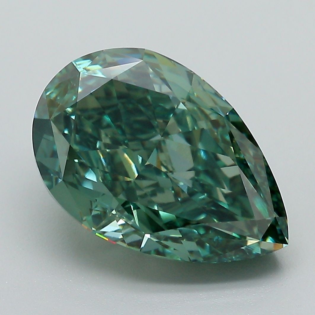 IGI Pear 5.27ct Fancy Vivid Green VVS2 - Loose Lab Diamond (1 of 1)