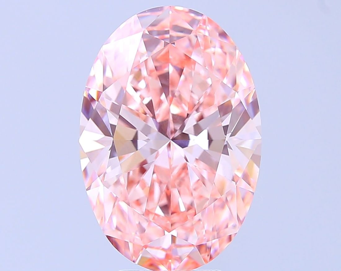 IGI Oval 6.57ct Fancy Vivid Pink VVS2 - Loose Lab Diamond (1 of 1)
