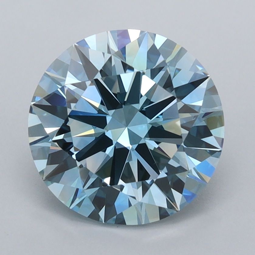 IGI Round 2.43ct Fancy Vivid Blue VVS2 - Ideal Loose Lab Diamond: IGI Round 2.43ct Fancy Vivid Blue VVS2 - Ideal Loose Lab Diamond Item Specifics: Source: This Is A Real Diamond Grown In A Lab Not Mined. Carat: 2.43 Cut: ID Color: Fancy Vivid Blue Clarity: VVS2 Poli