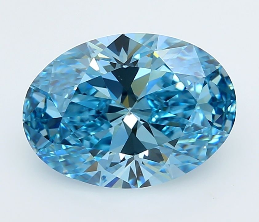 IGI Oval 2.57ct Fancy Vivid Blue VVS2 - Loose Lab Diamond: IGI Oval 2.57ct Fancy Vivid Blue VVS2 - Loose Lab Diamond Item Specifics: Source: This Is A Real Diamond Grown In A Lab Not Mined. Carat: 2.57 Cut: - Color: Fancy Vivid Blue Clarity: VVS2 Polish: EX S