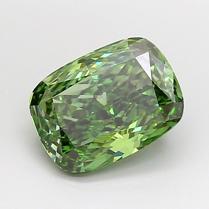 IGI Cushion Modified 2.51ct Fancy Vivid Green VVS2 - Loose Lab Diamond: IGI Cushion Modified 2.51ct Fancy Vivid Green VVS2 - Loose Lab Diamond Item Specifics: Source: This Is A Real Diamond Grown In A Lab Not Mined. Carat: 2.51 Cut: - Color: Fancy Vivid Green Clarity: VVS