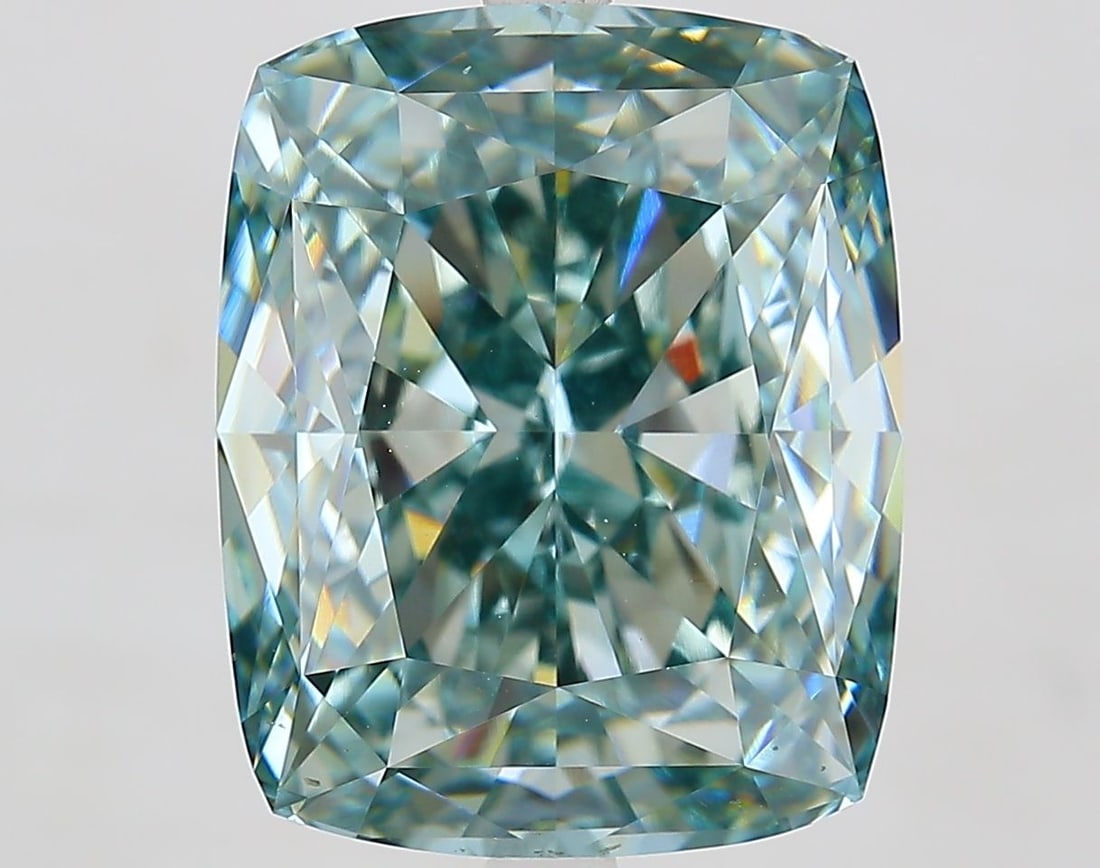 IGI Cushion Modified 10.73ct Fancy Intense Blue Green VVS2 - Loose Lab Diamond: IGI Cushion Modified 10.73ct Fancy Intense Blue Green VVS2 - Loose Lab Diamond Item Specifics: Source: This Is A Real Diamond Grown In A Lab Not Mined. Carat: 10.73 Cut: - Color: Fancy Intense Blue