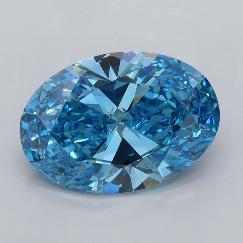 IGI Oval 2.5ct Fancy Vivid Blue VVS2 - Loose Lab Diamond: IGI Oval 2.5ct Fancy Vivid Blue VVS2 - Loose Lab Diamond Item Specifics: Source: This Is A Real Diamond Grown In A Lab Not Mined. Carat: 2.5 Cut: - Color: Fancy Vivid Blue Clarity: VVS2 Polish: EX Sym