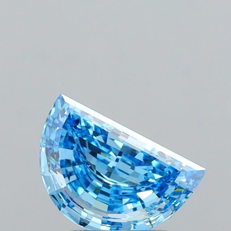 IGI Half Moon 1.5ct Fancy Vivid Blue VVS2 - Loose Lab Diamond: IGI Half Moon 1.5ct Fancy Vivid Blue VVS2 - Loose Lab Diamond Item Specifics: Source: This Is A Real Diamond Grown In A Lab Not Mined. Carat: 1.5 Cut: - Color: Fancy Vivid Blue Clarity: VVS2 Polish: E
