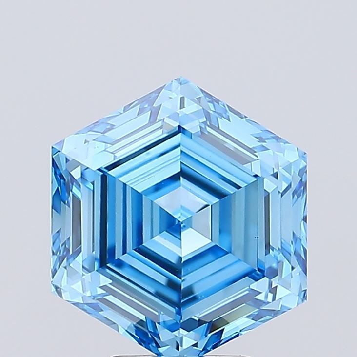IGI Hexagonal 5.05ct Fancy Vivid Blue VVS2 - Loose Lab Diamond: IGI Hexagonal 5.05ct Fancy Vivid Blue VVS2 - Loose Lab Diamond Item Specifics: Source: This Is A Real Diamond Grown In A Lab Not Mined. Carat: 5.05 Cut: - Color: Fancy Vivid Blue Clarity: VVS2 Polish:
