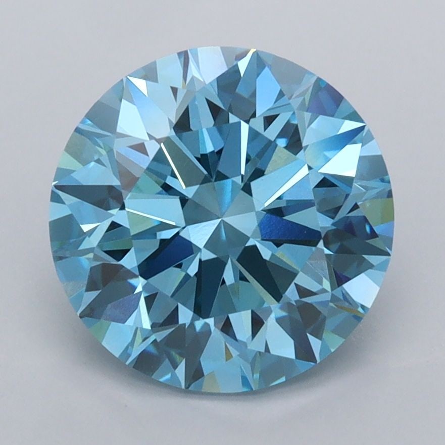 IGI Round 3.03ct Fancy Vivid Blue VVS2 - Ideal Loose Lab Diamond: IGI Round 3.03ct Fancy Vivid Blue VVS2 - Ideal Loose Lab Diamond Item Specifics: Source: This Is A Real Diamond Grown In A Lab Not Mined. Carat: 3.03 Cut: ID Color: Fancy Vivid Blue Clarity: VVS2 Poli
