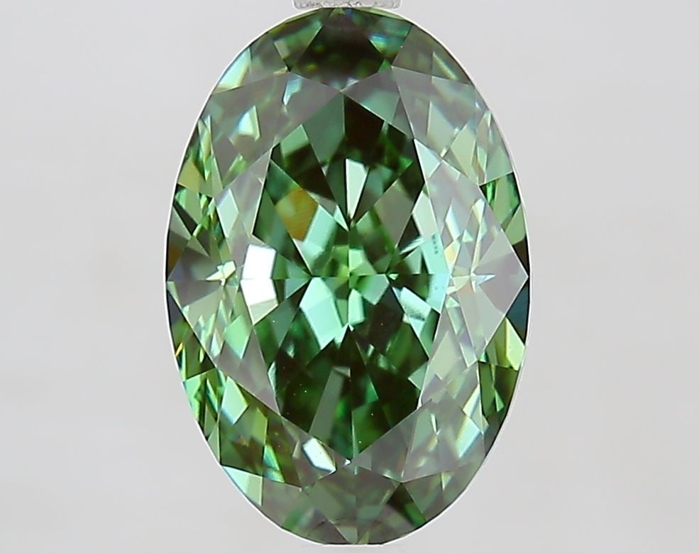 IGI Oval 3.51ct Fancy Vivid Green VVS2 - Loose Lab Diamond (1 of 1)