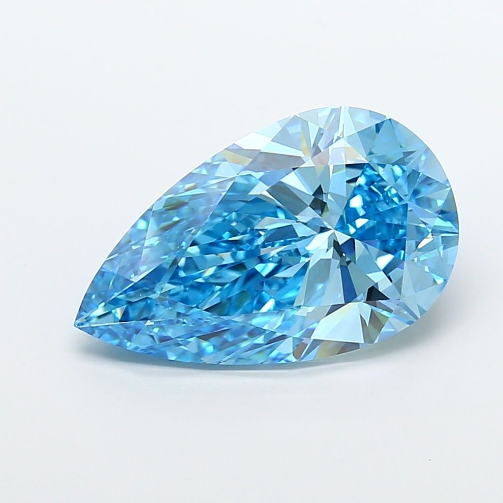 IGI Pear 8.55ct Fancy Vivid Blue VVS2 - Loose Lab Diamond: IGI Pear 8.55ct Fancy Vivid Blue VVS2 - Loose Lab Diamond Item Specifics: Source: This Is A Real Diamond Grown In A Lab Not Mined. Carat: 8.55 Cut: - Color: Fancy Vivid Blue Clarity: VVS2 Polish: EX S