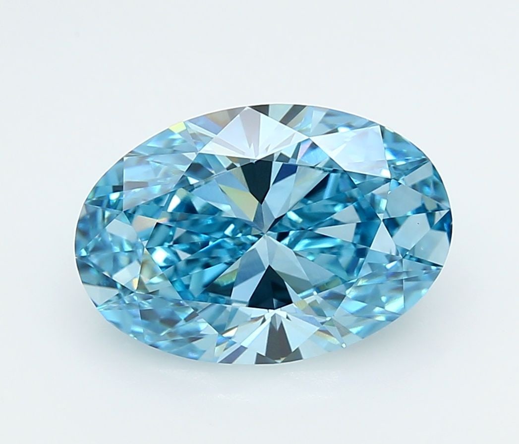 IGI Oval 5.03ct Fancy Vivid Blue VVS2 - Loose Lab Diamond: IGI Oval 5.03ct Fancy Vivid Blue VVS2 - Loose Lab Diamond Item Specifics: Source: This Is A Real Diamond Grown In A Lab Not Mined. Carat: 5.03 Cut: - Color: Fancy Vivid Blue Clarity: VVS2 Polish: EX S