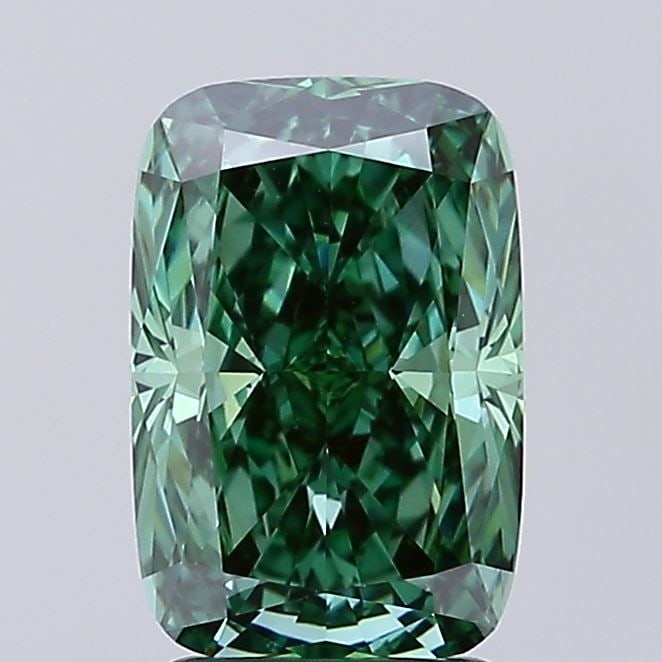 IGI Cushion Modified 2.6ct Fancy Vivid Green VVS2 - Loose Lab Diamond: IGI Cushion Modified 2.6ct Fancy Vivid Green VVS2 - Loose Lab Diamond Item Specifics: Source: This Is A Real Diamond Grown In A Lab Not Mined. Carat: 2.6 Cut: - Color: Fancy Vivid Green Clarity: VVS2